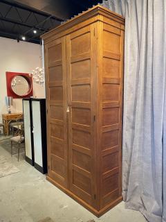 Jacques Adnet Tall Vintage French Oak Cabinet Manner of Jacques Adnet - 4619856