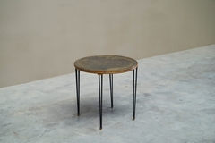 Jacques Adnet Wonderful Mid Century Side Table in Wrought Iron and Verre Eglomis  - 4803496