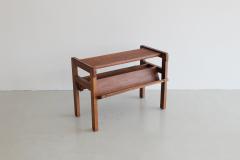 Jacques Adnet Wood and Leather Side Table by Jacques Adnet - 695930