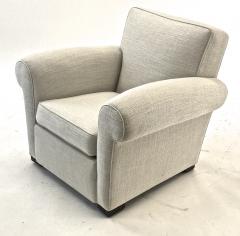 Jacques Adnet jacques Adnet pair of comfy club chairs newly covered in canvas cloth - 1519820