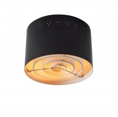 Jacques Biny 1950s Perforated Black Metal Flush Mount Attributed to Jacques Biny - 3425766