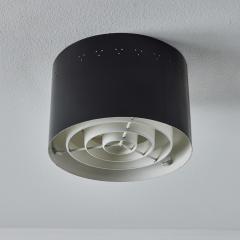 Jacques Biny 1950s Perforated Black Metal Flush Mount Attributed to Jacques Biny - 3425768