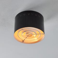 Jacques Biny 1950s Perforated Black Metal Flush Mount Attributed to Jacques Biny - 3425773