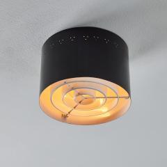 Jacques Biny 1950s Perforated Black Metal Flush Mount Attributed to Jacques Biny - 3425774