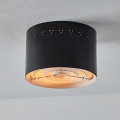 Jacques Biny 1950s Perforated Black Metal Flush Mount Attributed to Jacques Biny - 3425777