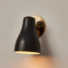 Jacques Biny 1960s Black Brass Wall Lamp Attributed to Jacques Biny - 2966977