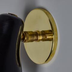 Jacques Biny 1960s Black Brass Wall Lamp Attributed to Jacques Biny - 4105150
