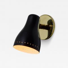 Jacques Biny 1960s Black Brass Wall Lamp Attributed to Jacques Biny - 4105785