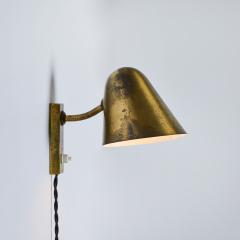 Jacques Biny 1960s Jacques Biny Patinated Brass Articulating Plug in Wall Lamp - 4000784