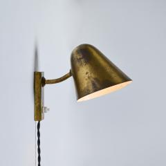 Jacques Biny 1960s Jacques Biny Patinated Brass Articulating Plug in Wall Lamp - 4000786