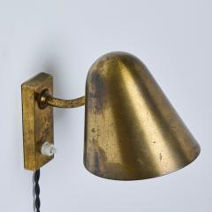 Jacques Biny 1960s Jacques Biny Patinated Brass Articulating Plug in Wall Lamp - 4000790