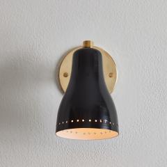 Jacques Biny 1960s Perforated Black and Brass Wall Lamp Attributed to Jacques Biny - 3425742