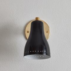 Jacques Biny 1960s Perforated Black and Brass Wall Lamp Attributed to Jacques Biny - 3425743