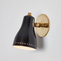 Jacques Biny 1960s Perforated Black and Brass Wall Lamp Attributed to Jacques Biny - 3425744