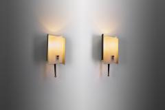 Jacques Biny A Pair of Brass and Acrylic Wall Lamps by Jacques Biny France 1950s - 3613052