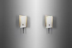 Jacques Biny A Pair of Brass and Acrylic Wall Lamps by Jacques Biny France 1950s - 3613055