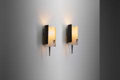 Jacques Biny A Pair of Brass and Acrylic Wall Lamps by Jacques Biny France 1950s - 3613056