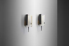 Jacques Biny A Pair of Brass and Acrylic Wall Lamps by Jacques Biny France 1950s - 3613057