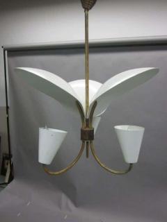 Jacques Biny French Mid Century Modern Reflector Chandelier Attributed to Jacques Biny 1950 - 1811551