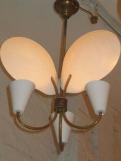 Jacques Biny French Mid Century Modern Reflector Chandelier Attributed to Jacques Biny 1950 - 1811552