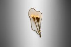 Jacques Biny Organic Brass Wall Lamp Attributed to Jacques Biny France 1960s - 3384187