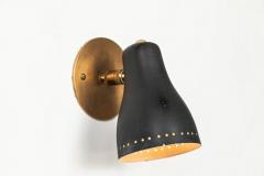 Jacques Biny Pair of 1950s Black Perforated Sconces Attributed to Jacques Biny - 870774