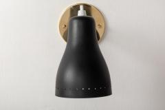 Jacques Biny Pair of 1950s Black Perforated Sconces Attributed to Jacques Biny - 1204405