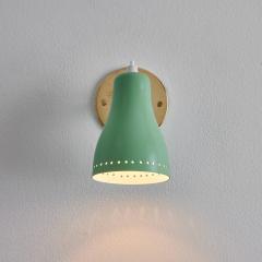 Jacques Biny Pair of 1950s Green Perforated Sconces Attributed to Jacques Biny - 2483550