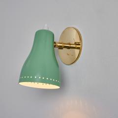 Jacques Biny Pair of 1950s Green Perforated Sconces Attributed to Jacques Biny - 2483552