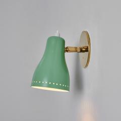 Jacques Biny Pair of 1950s Green Perforated Sconces Attributed to Jacques Biny - 2483553
