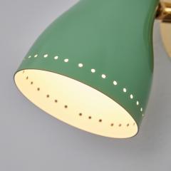 Jacques Biny Pair of 1950s Green Perforated Sconces Attributed to Jacques Biny - 2483554