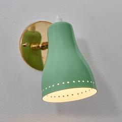 Jacques Biny Pair of 1950s Green Perforated Sconces Attributed to Jacques Biny - 2483555