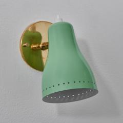 Jacques Biny Pair of 1950s Green Perforated Sconces Attributed to Jacques Biny - 2483559