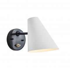 Jacques Biny Pair of 1950s Jacques Biny Black and White Metal Wall Lights - 3099772