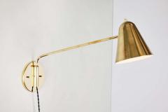 Jacques Biny Pair of 1950s Jacques Biny Brass Articulating Wall Lights - 1773544