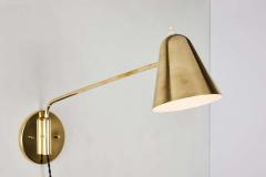 Jacques Biny Pair of 1950s Jacques Biny Brass Articulating Wall Lights - 1773545