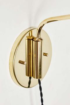 Jacques Biny Pair of 1950s Jacques Biny Brass Articulating Wall Lights - 1773551