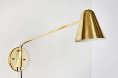 Jacques Biny Pair of 1950s Jacques Biny Brass Articulating Wall Lights - 1773552