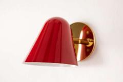 Jacques Biny Pair of 1950s Jacques Biny Red Wall Lights - 1622425