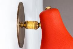 Jacques Biny Pair of 1950s Red Perforated Sconces Attributed to Jacques Biny - 932654