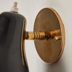 Jacques Biny Pair of 1960s Black Perforated Wall Lamps Attributed to Jacques Biny - 2951494