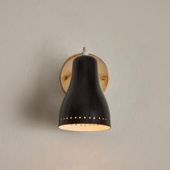 Jacques Biny Pair of 1960s Black Perforated Wall Lamps Attributed to Jacques Biny - 2951496