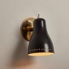 Jacques Biny Pair of 1960s Black Perforated Wall Lamps Attributed to Jacques Biny - 2951497
