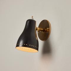 Jacques Biny Pair of 1960s Black Perforated Wall Lamps Attributed to Jacques Biny - 2951501