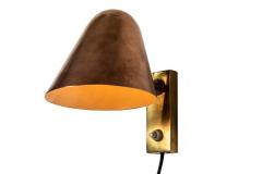 Jacques Biny Pair of 1960s Jacques Biny Brass and Copper Wall Lights - 983387