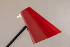 Jacques Biny Pair of 1960s Jacques Biny Red and Black Arm Lamps - 884531