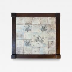 Jacques Blin CERAMIC TILE AND WOOD TABLE - 3600727
