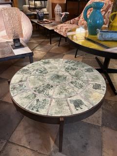 Jacques Blin Circular ceramic coffee table by Jacques Blin France 1960s - 3506241