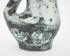Jacques Blin JACQUES BLIN FRENCH CERAMIC ARTIST BLUE SCRAFITTO CERAMIC PITCHER WITH HANDLE - 2709448