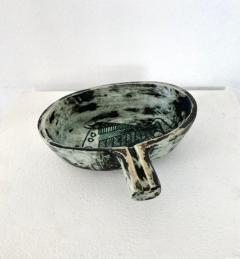 Jacques Blin JACQUES BLIN FRENCH CERAMIC ARTIST BLUE SCRAFITTO CERAMIC VIDE POCHE - 2968257